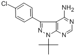 1-(tert-Butyl)-3-(4-chlorophenyl)-1H-pyrazolo[3,4-d]pyrimidin-4-amine结构式