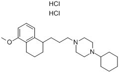 1-Cyclohexyl-4-[3-(1,2,3,4-tetrahydro-5-methoxy-1-naphthalenyl)propyl]piperazinedihydrochloride结构式