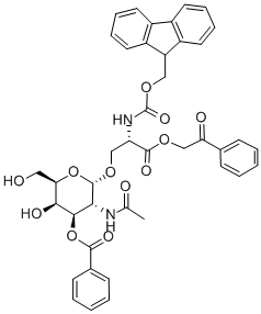 3-O-Benzoyl-N-acetyl-α-D-galactosaminyl-1-O-N-(Fmoc)serine Phenacylester结构式