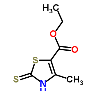 Structure of 5-thiazolecarboxylic acid, 2-mercapto-4-methyl-, ethyl ester
