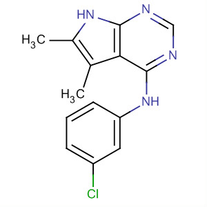 Structure of 1H-Pyrrolo[2,3-d]pyrimidin-4-amine, N-(3-chlorophenyl)-5,6-dimethyl-