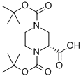 Structure of (R)-1-N-BOC-4-N-BOC-PIPERAZINE-2-CARBOXYLIC ACID