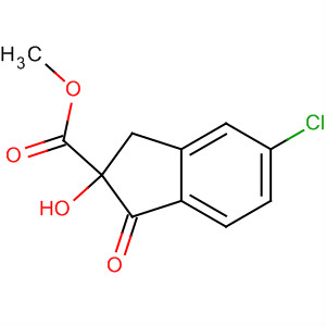 Structure of 1H-Indene-2-carboxylic acid, 5-chloro-2,3-dihydro-2-hydroxy-1-oxo-,methyl ester, (2S)-