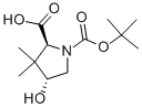 Structure of (2S,4R)-N-Boc-4-hydroxy-3,3-dimethylpyrrolidine-2-carboxylic acid