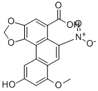 Structure of Phenanthro[3,4-d]-1,3-dioxole-5-carboxylicacid, 10-hydroxy-8-methoxy-6-nitro-