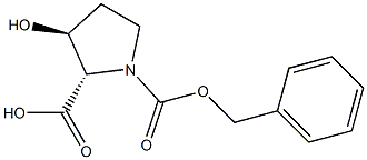 Structure of (2S,3S)-3-hydroxy-1,2-Pyrrolidinedicarboxylic acid, 1-(phenylMethyl) ester