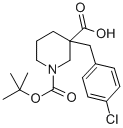 1-[(叔丁基)氧基羰基]-3-(4-氯苄基)哌啶-3-羧酸结构式
