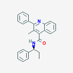 3-甲基-2-苯基-N-((1S)-1-苯基丙基)喹啉-4-甲酰胺 的化学结构式