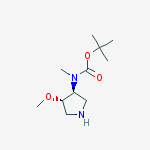 Structure of tert-butyl (3S,4S)-4-Methoxypyrrolidin-3-yl(methyl)carbamate