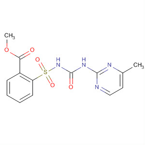 Structure of Benzoic acid,2-[[[[(4-methyl-2-pyrimidinyl)amino]carbonyl]amino]sulfonyl]-, methylester