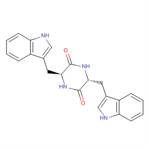 Structure of 2,5-Piperazinedione, 3,6-bis(1H-indol-3-ylmethyl)-, (3R,6S)-