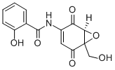 Structure of Benzamide, 2-hydroxy-N-(6-(hydroxymethyl)-2,5-dioxo-7-oxabicyclo(4.1.0 )hept-3-en-3-yl)-, (1S)-