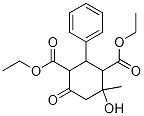 Structure of 1,3-cyclohexanedicarboxylic acid, 4-hydroxy-4-methyl-6-oxo-2-phenyl-, diethyl ester