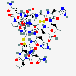 Structure of glycyl-L-cysteinyl-L-cysteinyl-L-seryl-Lasparaginyl-L-prolyl-L-valyl-Lcysteinyl-L-histidyl-L-leucyl-L-rglutamyl-L-histidyl-L-seryl-Lasparaginyl-L-leucylcyclic(2f8),(3f16)-bis(disulfide) 