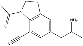1-乙酰基-5-(2-氨基丙基)-2,3-二氢-7-氰基吲哚结构式