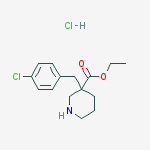 Structure of 3-(4-CHLORO-BENZYL)-PIPERIDINE-3-CARBOXYLIC ACID ETHYL ESTER HCL