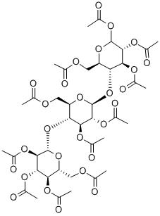 Structure of D-Cellotriose undecaacetate min. 98%