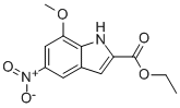 7-甲氧基-5-硝基-吲哚-2-羧酸乙酯结构式