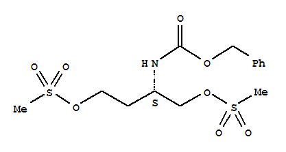 (S)-2-苄氧羰基氨基-1,4-双(甲磺酰氧基)丁烷结构式