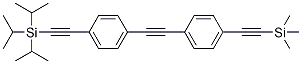 Structure of triisopropyl((4-((4-((triMethylsilyl)ethynyl) phenyl) ethynyl)phenyl)ethynyl)silane