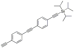 Structure of ((4-((4-ethynylphenyl)ethynyl)phenyl) ethynyl)triisopropylsilane