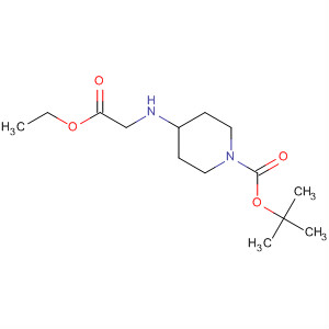1-Piperidinecarboxylic acid, 4-[(2-ethoxy-2-oxoethyl)amino]-,1,1-dimethylethyl ester结构式