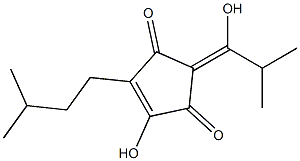 4-羟基-2-(1-羟基-2-甲基亚丙基)-5-异戊基-4-环戊烯-1,3-二酮结构式