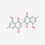 6,6-Dimethyl-8,8-dihydroxy-2,2-binaphthalene-1,1,4,4-tetraone结构式
