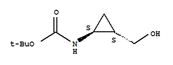Structure of Carbamic acid, [2-(hydroxymethyl)cyclopropyl]-, 1,1-dimethylethyl ester, (1S-