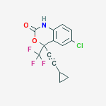 2H-3,1-Benzoxazin-2-one, 6-chloro-4-(cyclopropylethynyl)-1,4-dihydro-4-(trifluoromethyl)-结构式