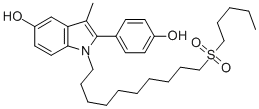 2-(4-HYDROXYPHENYL)-3-METHYL-1-[10-(PENTYLSULFONYL)DECYL]-1H-INDOL-5-OL结构式