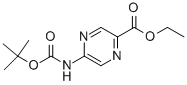 Structure of 5-TERT-BUTOXYCARBONYLAMINO-PYRAZINE-2-CARBOXYLIC ACID ETHYL ESTER