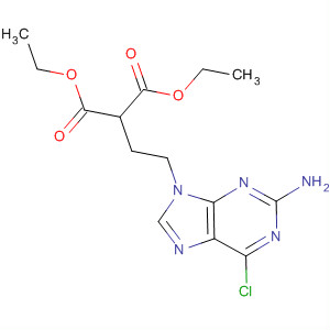 Structure of Propanedioic acid, [2-(2-amino-6-chloro-9H-purin-9-yl)ethyl]-, diethylester