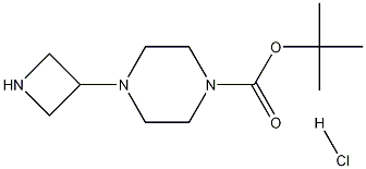 Structure of tert-butyl 4-(azetidin-3-yl)piperazine-1-carboxylate hydrochloride
