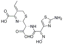 (R,Z)-2-((R)-((Z)-2-(2-aminothiazol-4-yl)-2-(hydroxyimino)acetamido)(carboxy)methyl)-5-ethylidene-5,6-dihydro-2H-1,3-thiazine-4-carboxylic acid结构式