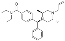 Structure of 4-[(S)-[(2S,5R)-2,5-DIMETHYL-4-(2-PROPENYL)-1-PIPERAZINYL]PHENYLMETHYL]-N,N-DIETHYLBENZAMIDE