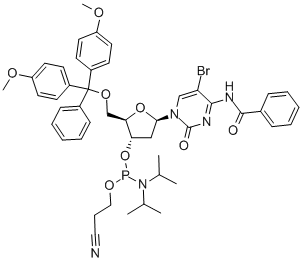 Structure of 5-O-(4,4-DIMETHOXYTRITYL)-5-BROMO-N4-BENZOYLDEOXYCYTIDINE-3-(2-CYANOETHYL-N,N-DIISOPROPYL)PHOSPHORAMIDITE