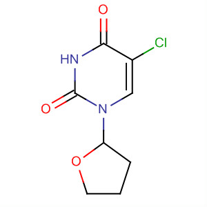 Structure of 2,4(1H,3H)-Pyrimidinedione, 5-chloro-1-(tetrahydro-2-furanyl)-