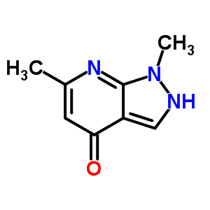 1,6-dimethyl-1,2-dihydro-4h-pyrazolo[3,4-b]pyridin-4-one结构式