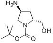 (2R,4S)-4-氨基-2-(羟甲基)-1-吡咯烷羧酸叔丁酯结构式