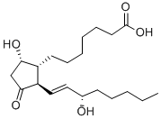 Structure of 5-hydroxy-2-(3-hydroxy-1-octenyl)-3-oxo-cyclopentaneheptanoicaci