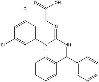 Structure of N-[[(3,5-Dichlorophenyl)amino][(diphenylmethyl)amino]methylene]-glycine