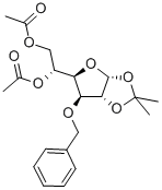3-O-Benzyl-5,6-di-O-acetyl-1,2-O-isoproylidene-a-D-glucofuranose结构式