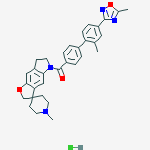 Structure of (1'-methyl-6,7-dihydro-5H-spiro[furo[2,3-f]indole-3,4'-piperidin]-5-yl)[2'-methyl-4'-(5-methyl-1,2,4-oxadiazol-3-yl)biphenyl-4-yl]methanone hydrochloride (1:1)