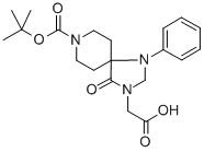 BOC-3-羧甲基-1-苯基-1-1,3,8-三氮杂螺[4.5]癸烷-4-酮结构式