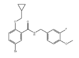 Structure of Benzamide, 5-bromo-2-(cyclopropylmethoxy)-N-[(3-fluoro-4-methoxyphenyl)methyl]-