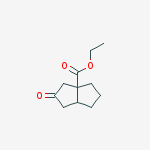 Structure of 3a(1H)-Pentalenecarboxylic acid, hexahydro-2-oxo-, ethyl ester
