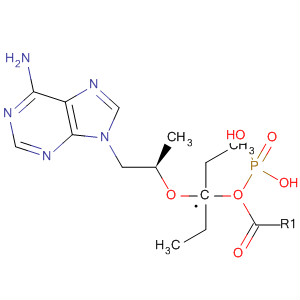 (R)-9-[2-(二乙基膦酰甲氧基)丙基]腺嘌呤结构式