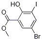 Methyl 5-bromo-2-hydroxy-3-iodobenzenecarboxylate结构式