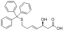 (3S,4E)-3-羟基-7-[(三苯基甲基)硫基]-4-庚烯酸结构式